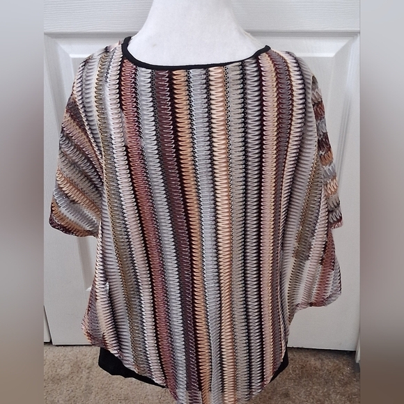Apt.9 Striped Multicolor Poncho Top  Sizr L - Picture 12 of 14